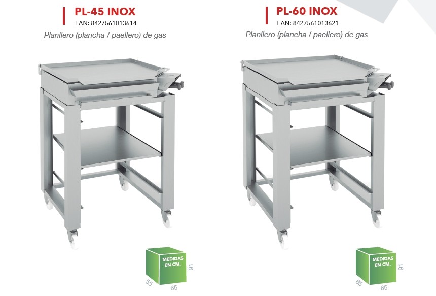 PL-60 INOX Planllero (Plancha/paellero) a gas fm